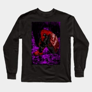 Girl sitting on the floor clasping hands around knees. Weird, dark, beautiful. Long Sleeve T-Shirt